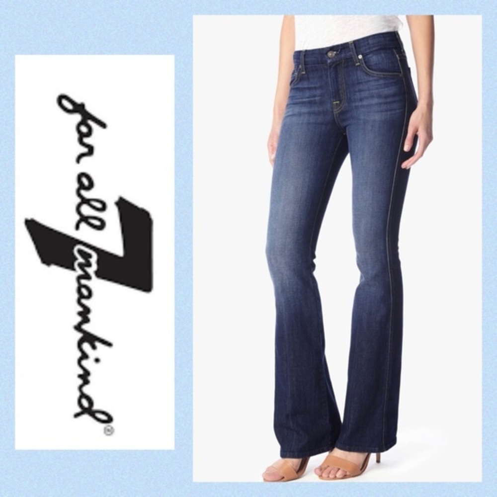 7 For All Mankind A Pocket Flare Dark Jeans